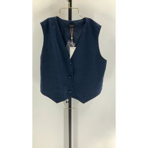 🆕 Quince Womens 100% European Linen Vest Deep Navy L